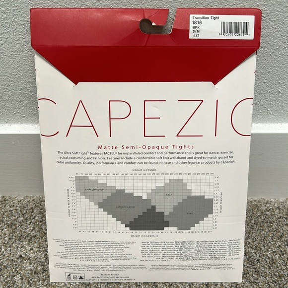 NWT! Capezio Pink Transition Tight #1816 S/M - Picture 2 of 3